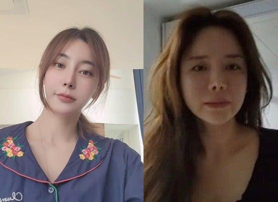 본문 이미지 - 레이싱모델 출신 방송인 구지성(왼쪽), 고(故) 임블리. (SNS 갈무리)