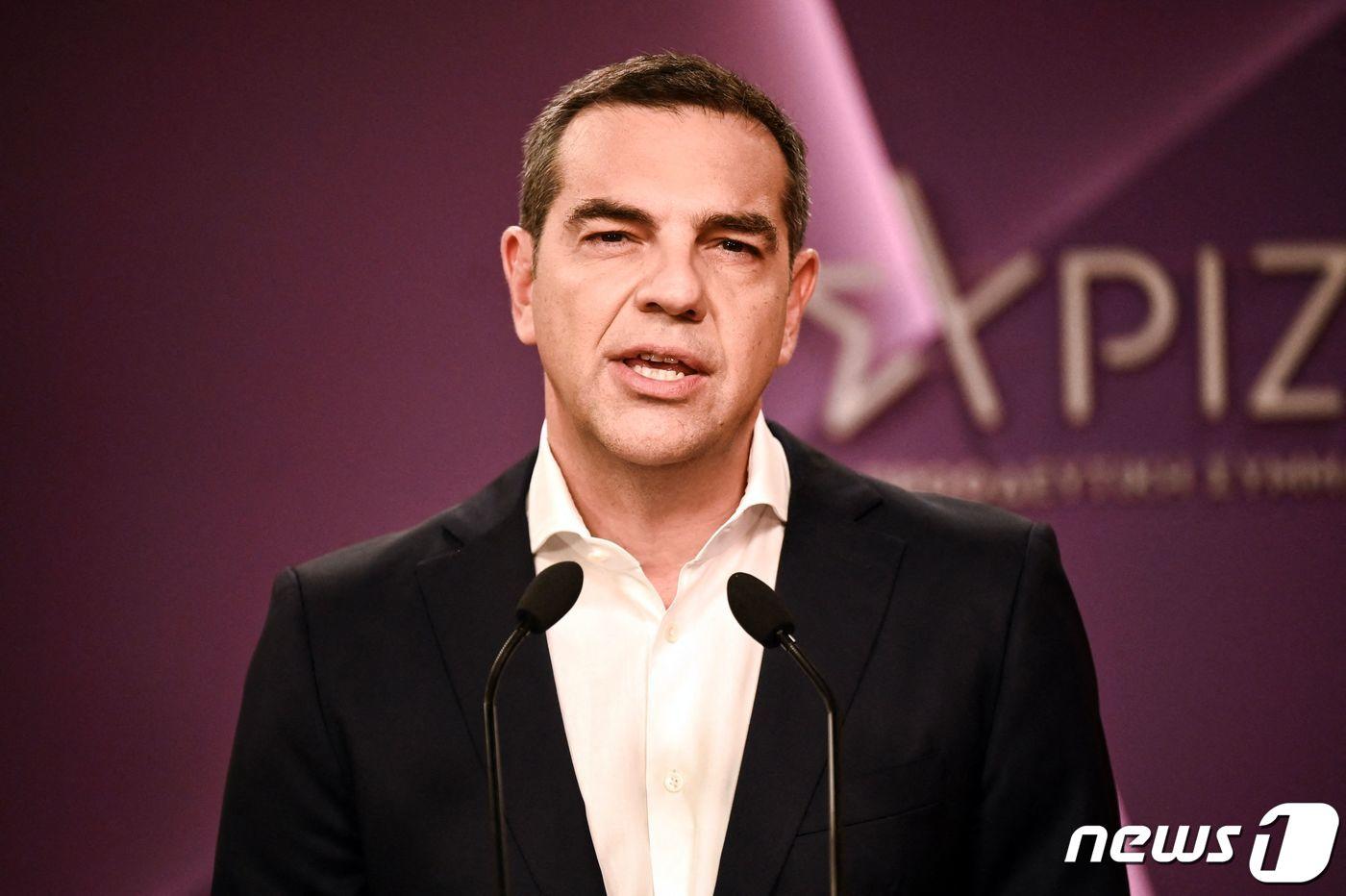 키리아코스 미초타키스 그리스 총리가 25일(현지시간) 총선을 승리한 뒤 아테네 당사에서 기자회견을 하고 있다. 2023.6.26 ⓒ AFP=뉴스1 ⓒ News1 우동명 기자