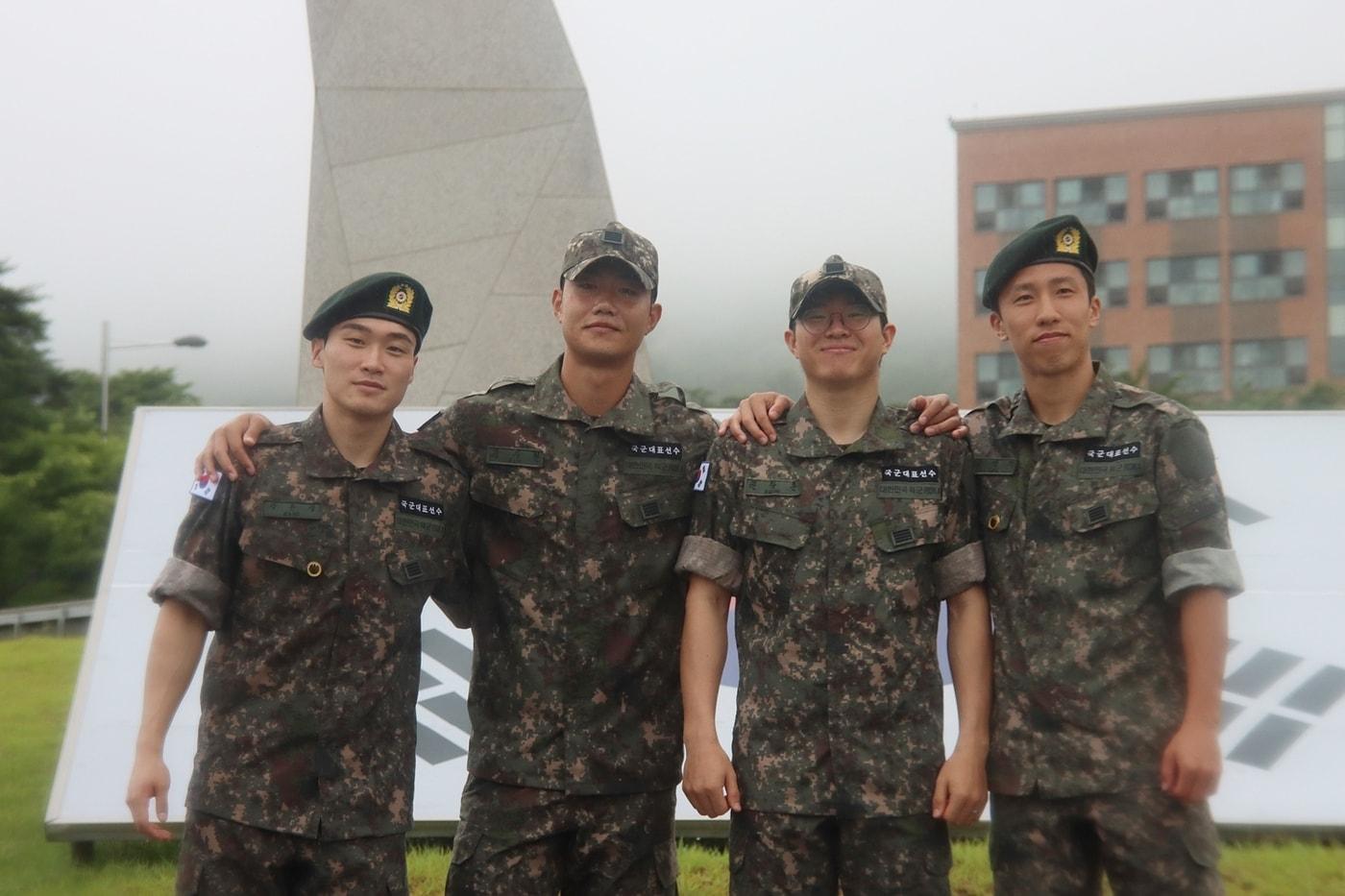 26일 전역한 김천상무 4인방 (김천상무 제공)