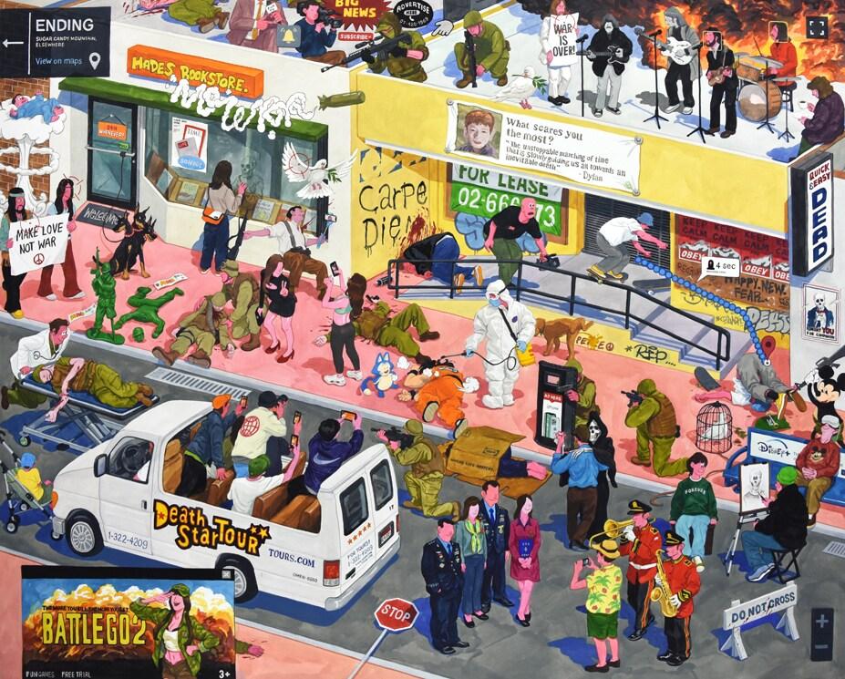 본문 이미지 -  순이지, 슈가 캔디 마운틴 #7, 2022, 종이에 수채화, 91&times;116.8cm, 개인소장 (서울시립미술관 제공)