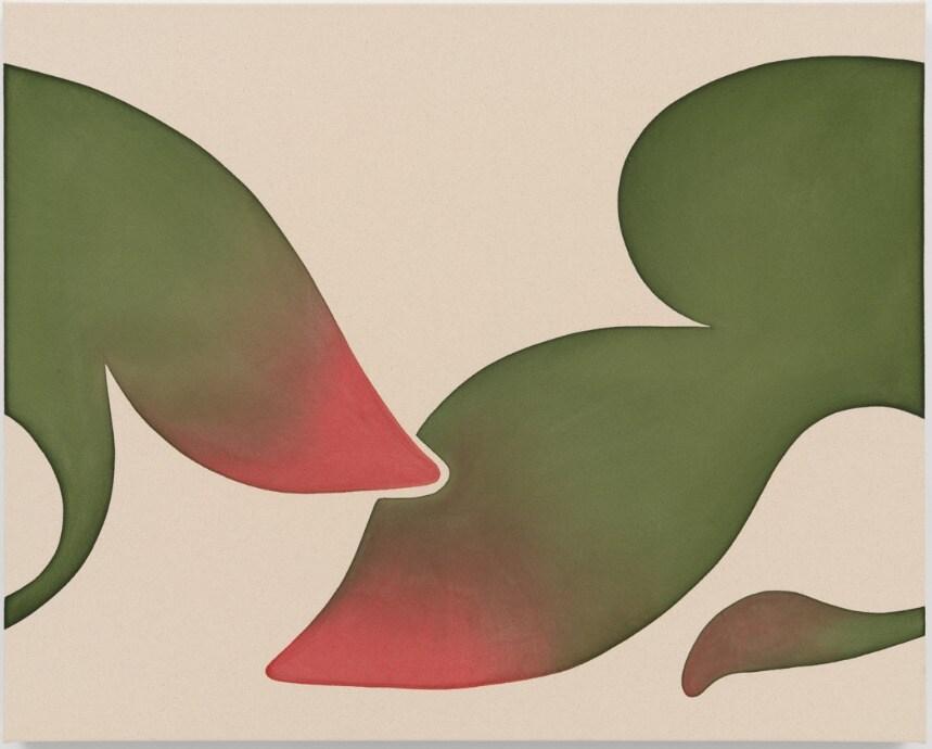 본문 이미지 -  랜든 메츠 作, The Air Was Humid And The Big Doors Of Our Old Home Stuck Together, 2023, Dye and canvas,  81.3 x 101.6 cm (가나아트 제공) 