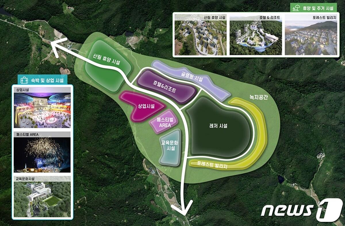 본문 이미지 - 대구시는 10일 신공항이 들어서는 군위군에 골프장, 호텔, 리조트, 타운하우스 등을 갖춘 복합휴양단지를 조성할 계획이다.(대구시 제공)