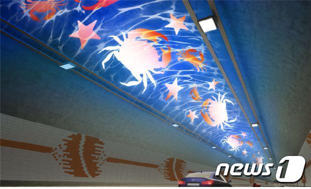 본문 이미지 -  보령해저터널 경관조명 가상도.(대전지방국토관리청 제공)/2023.7.11 뉴스1