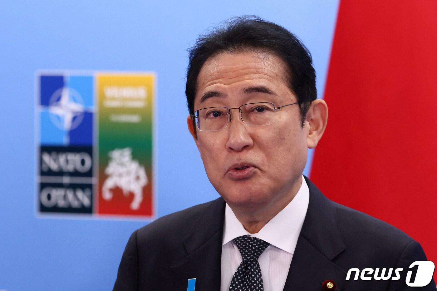 기시다 후미오 일본 총리가 지난 12일(현지시간) 리투아니아 빌뉴스에서 열린 북대서양조약기구(NATO·나토) 정상회의에 참석했다. 2023.07.12. ⓒ 로이터=뉴스1 ⓒ News1 정윤영 기자