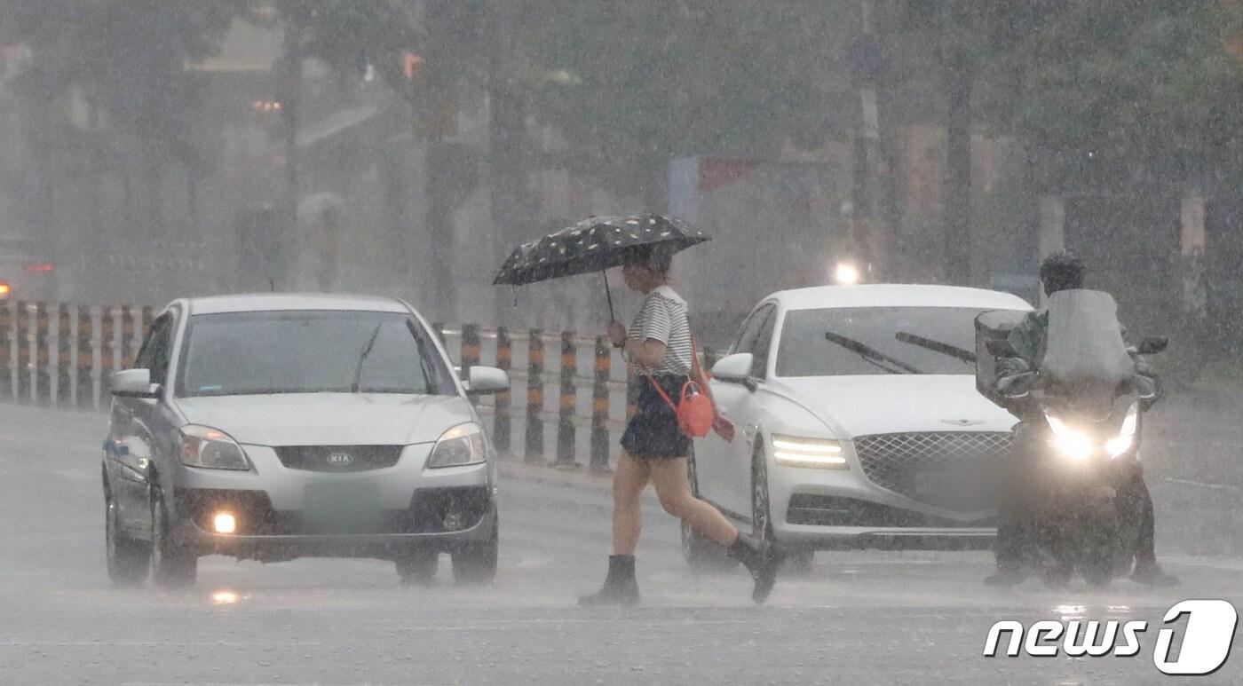 우산을 쓴 시민들이 발걸음을 옮기고 있다.(자료사진)/뉴스1 DB