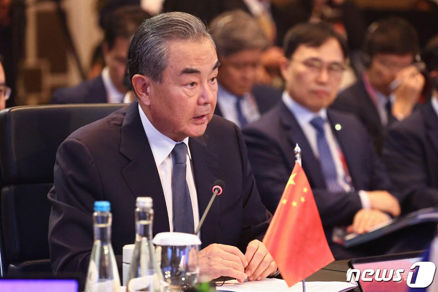 왕이 중국 공산당 중앙정치국 위원. &#40;공동취재&#41;/뉴스1 ⓒ News1 이재명 기자