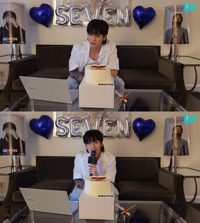 본문 이미지 - 방탄소년단 정국(위버스 라이브 영상 갈무리)