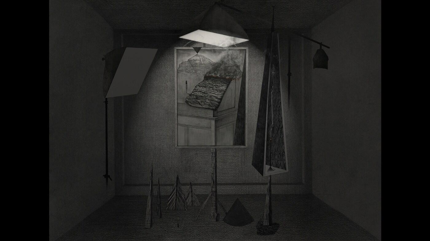 본문 이미지 -  이승애, 디스턴트 룸, 드로잉 애니메이션, 단채널 영상, 사운드, 반복재생 (아라리오갤러리 제공) 