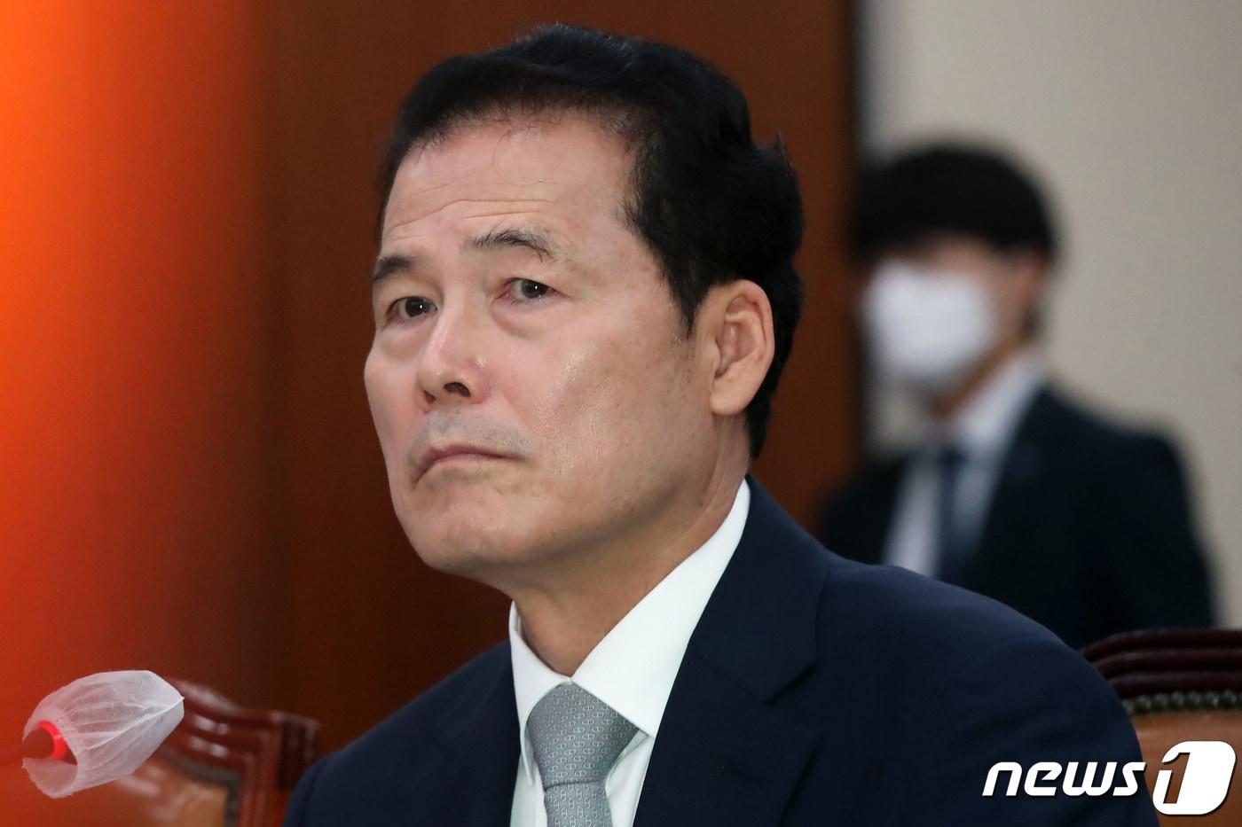 본문 이미지 - 21일 오전 서울 여의도 국회 외교통일위원에서 열린 인사청문회에 출석한 김영호 통일부 장관 후보자 2023.7.21/뉴스1 ⓒ News1 황기선 기자