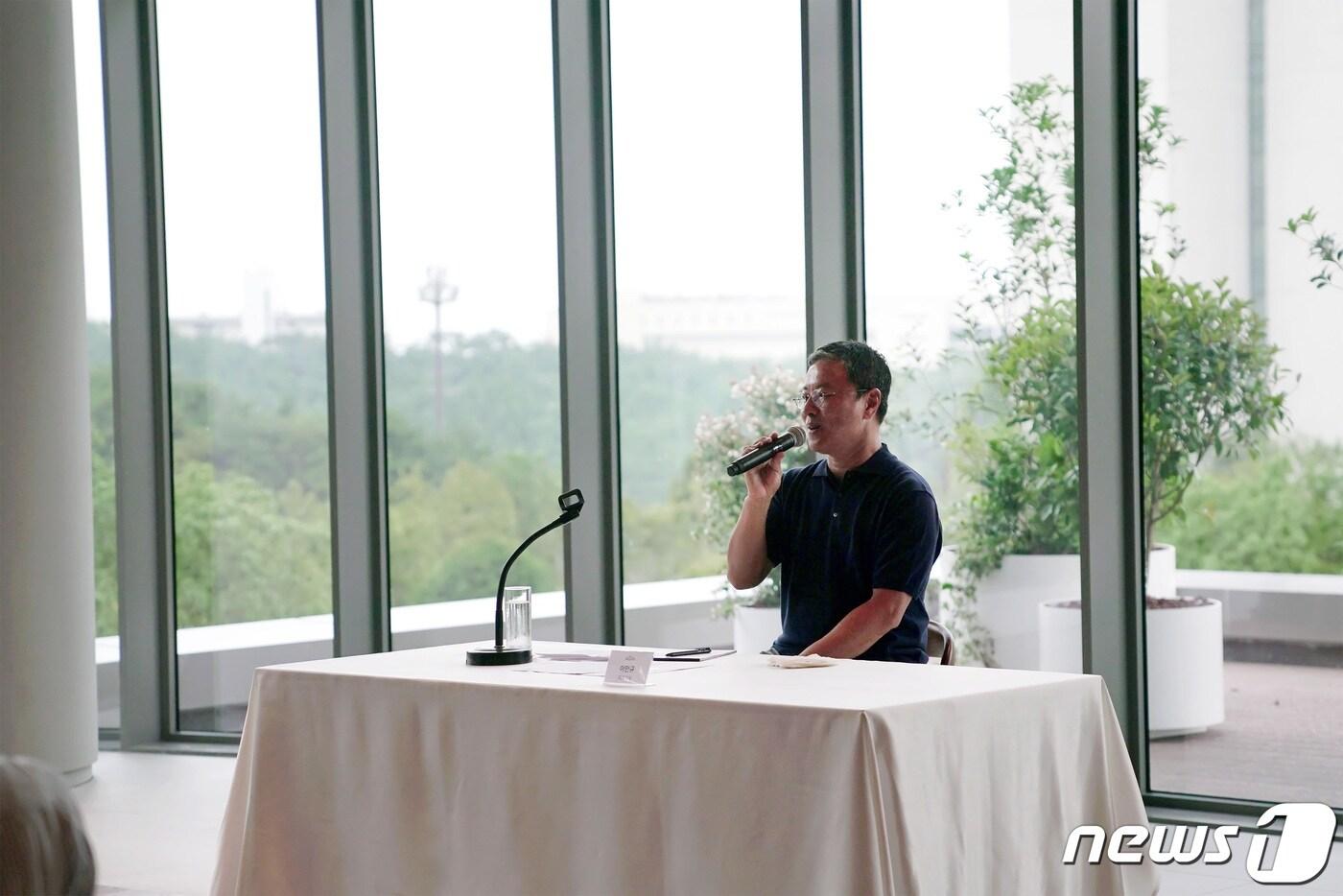 지난 20일 부산 기장군 빌라쥬 드 아난티에서 기자간담회에서 소감을 전하고 있는 이만규 아난티 대표이사(아난티 제공)