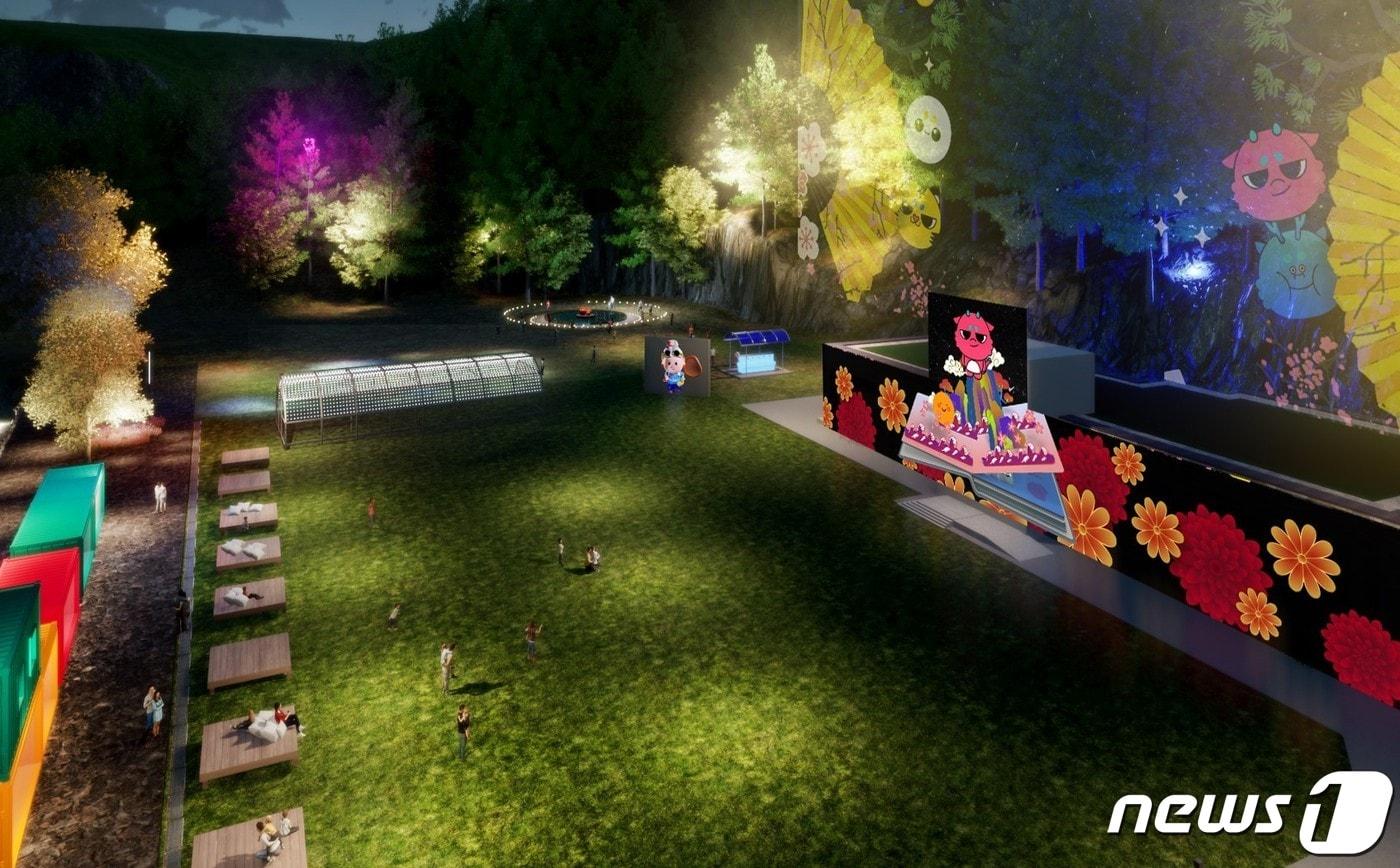 단양 옛 금곡분교에 조성중인 팝스월드 '다자구할미네' 조감도 