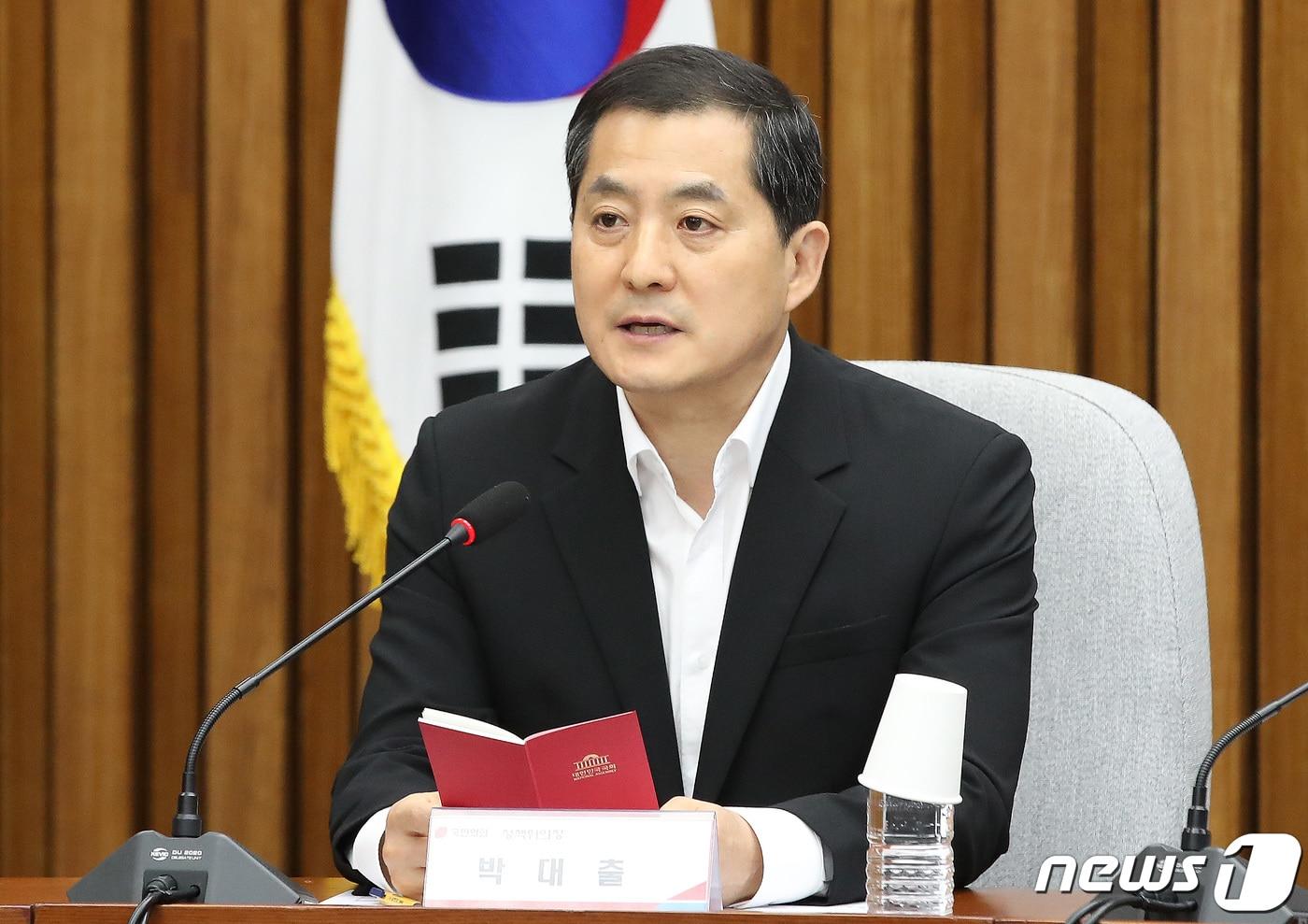 박대출 국민의힘 정책위의장이 28일 오전 서울 여의도 국회에서 열린 유·보 관리체계 일원화 방안 관련 당·정협의회에서 발언을 하고 있다. 2023.7.28/뉴스1 ⓒ News1 임세영 기자