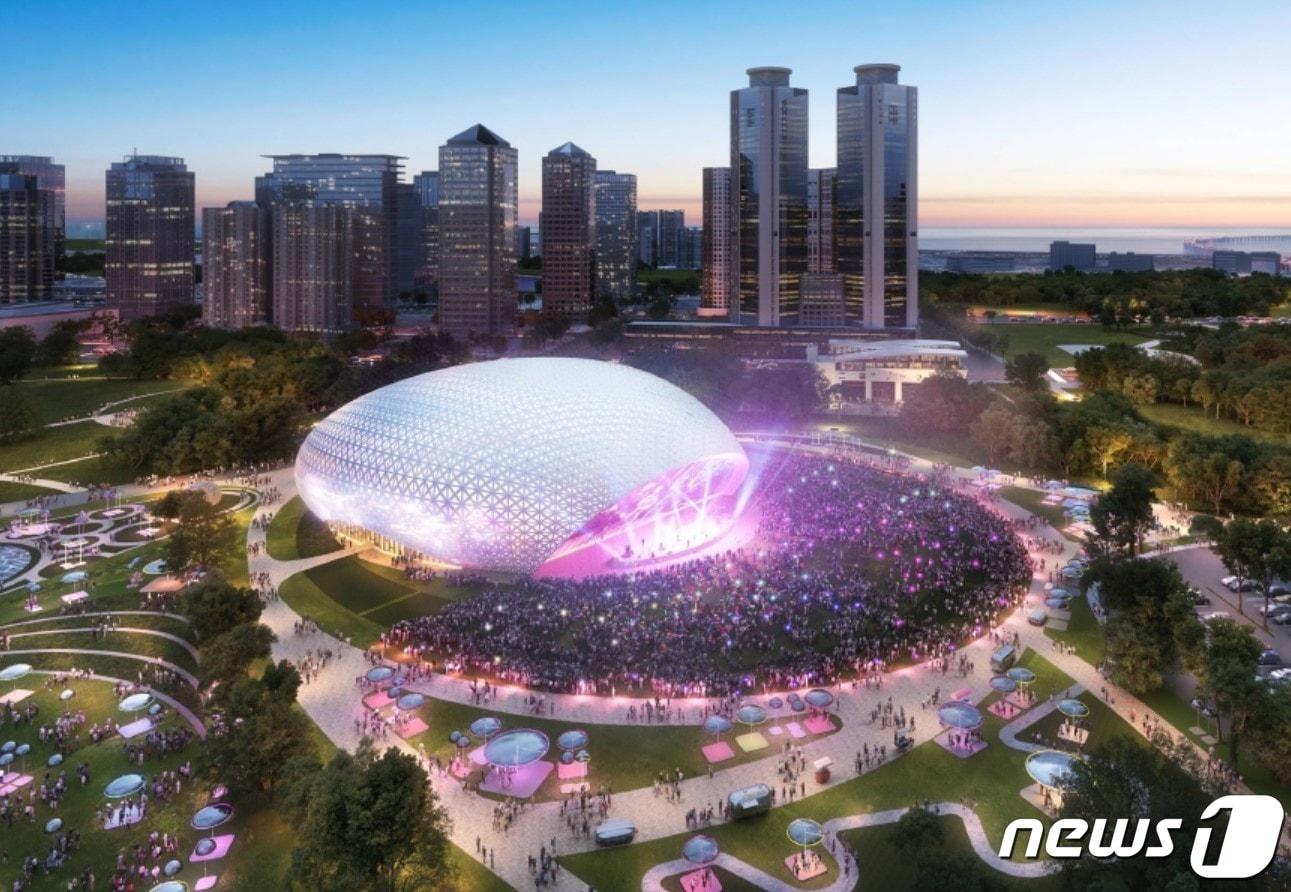 본문 이미지 - 돔 공연장 조감도.(케이컨텐츠 제공)