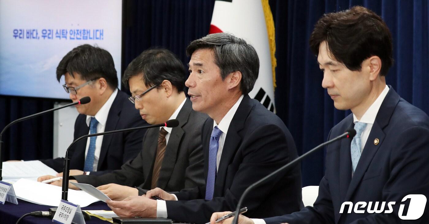 박구연 국무조정실 국무1차장이 5일 오전 서울 종로구 세종대로 정부서울청사에서 후쿠시마 오염수 방류 관련 일일 브리핑 및 향후계획을 발표하고 있다. 2023.7.5/뉴스1 ⓒ News1 김명섭 기자