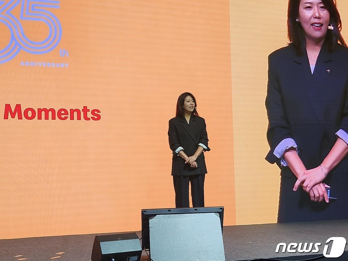 본문 이미지 - 김기원 한국맥도날드 대표가 5일 서울 중구 더 플라자 호텔에서 열린 기자간담회에서 발표를 진행하고 있다..2023.7.05/뉴스1 ⓒ News1 이상학 기자