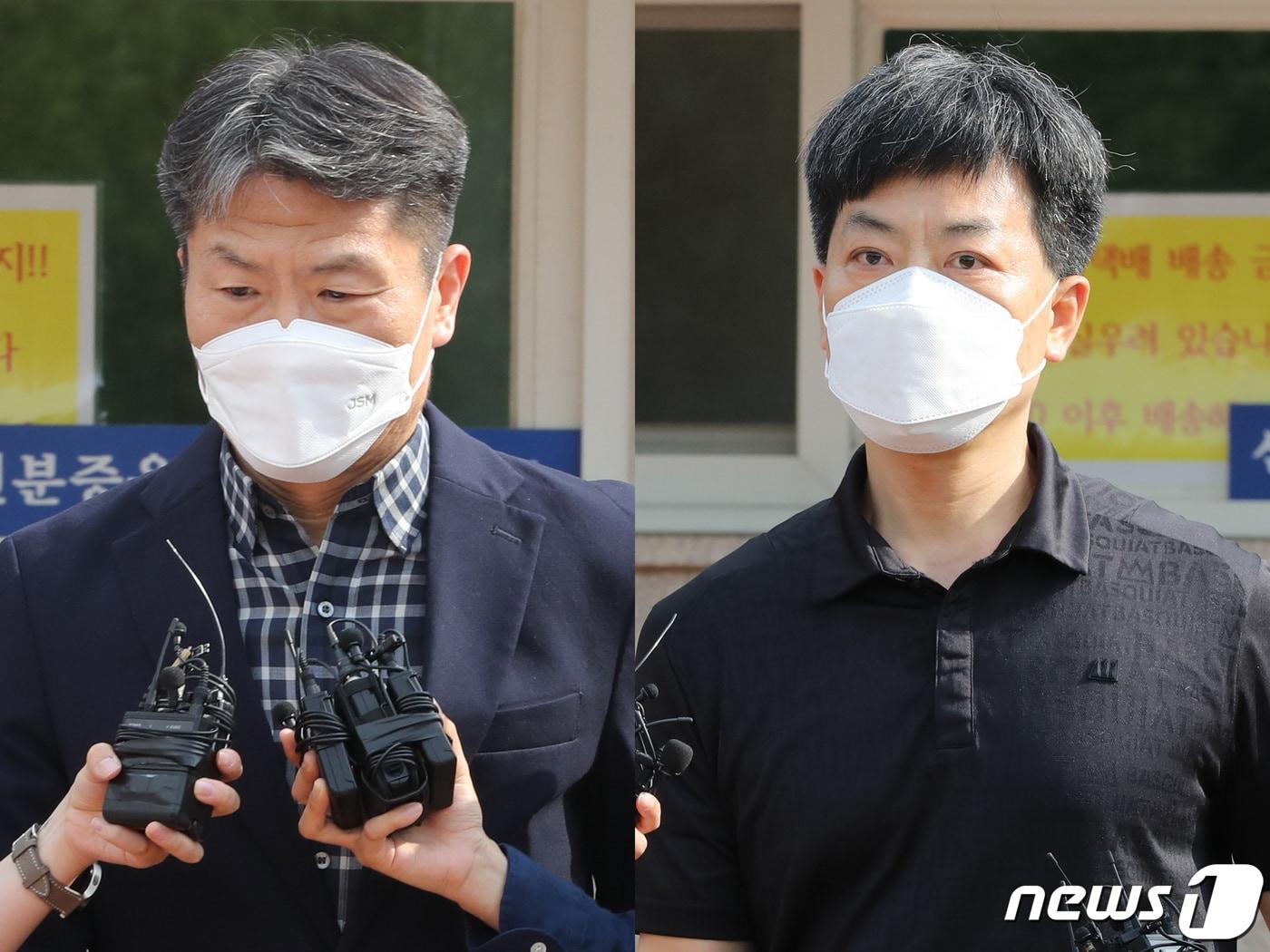 본문 이미지 - 이태원 참사 부실 대응 의혹 등을 받는 이임재 전 용산경찰서장&#40;왼쪽&#41;과 송병주 전 용산경찰서 112상황실장 2023.7.6/뉴스1 ⓒ News1 박세연 기자