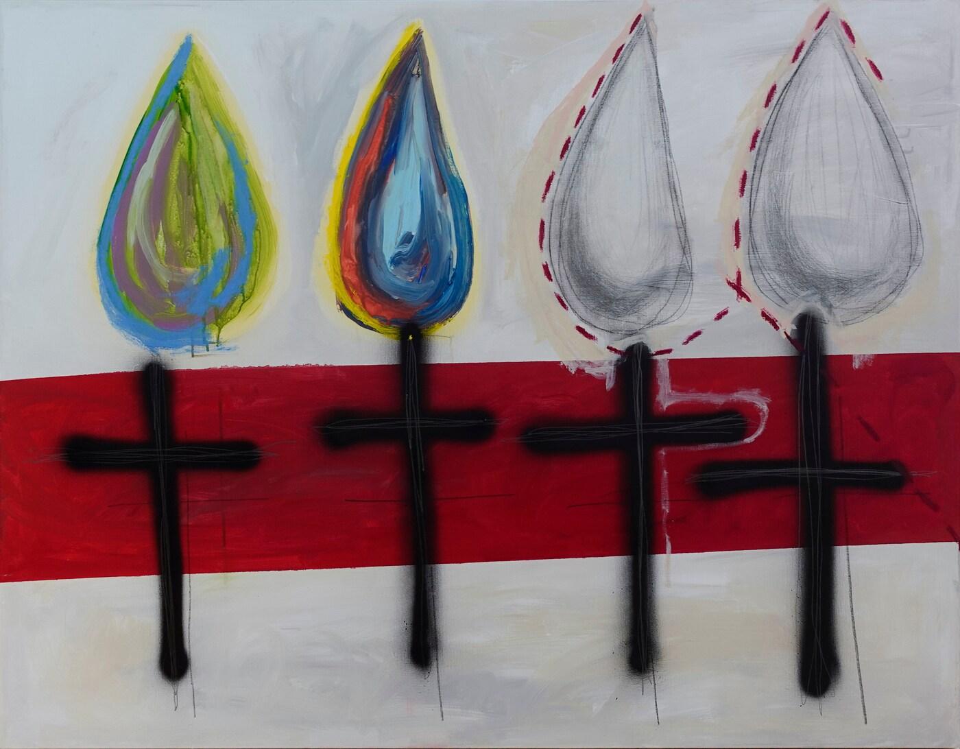 본문 이미지 - ⓒ조시안, 서신교환#1, 116.5x91cm,2023 (부산 프랑스문화원 제공) 