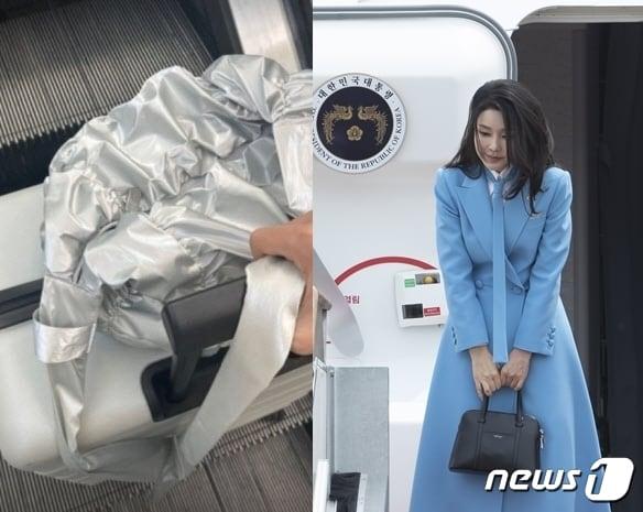 본문 이미지 - 조국 전 법무부 장관의 딸 조민씨가 김건희 여사가 즐겨 드는 가방과 같은 브랜드의 가방을 SNS에 올려 화제를 모았다. (조민 인스타그램 갈무리, 대통령실 제공)