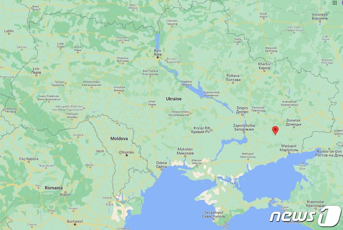 본문 이미지 - 우크라이나가 16일(현지시간) 탈환한 도네츠크주(州) 우로자이네 마을 위치. 2023.08.16/뉴스1(구글 지도 갈무리)