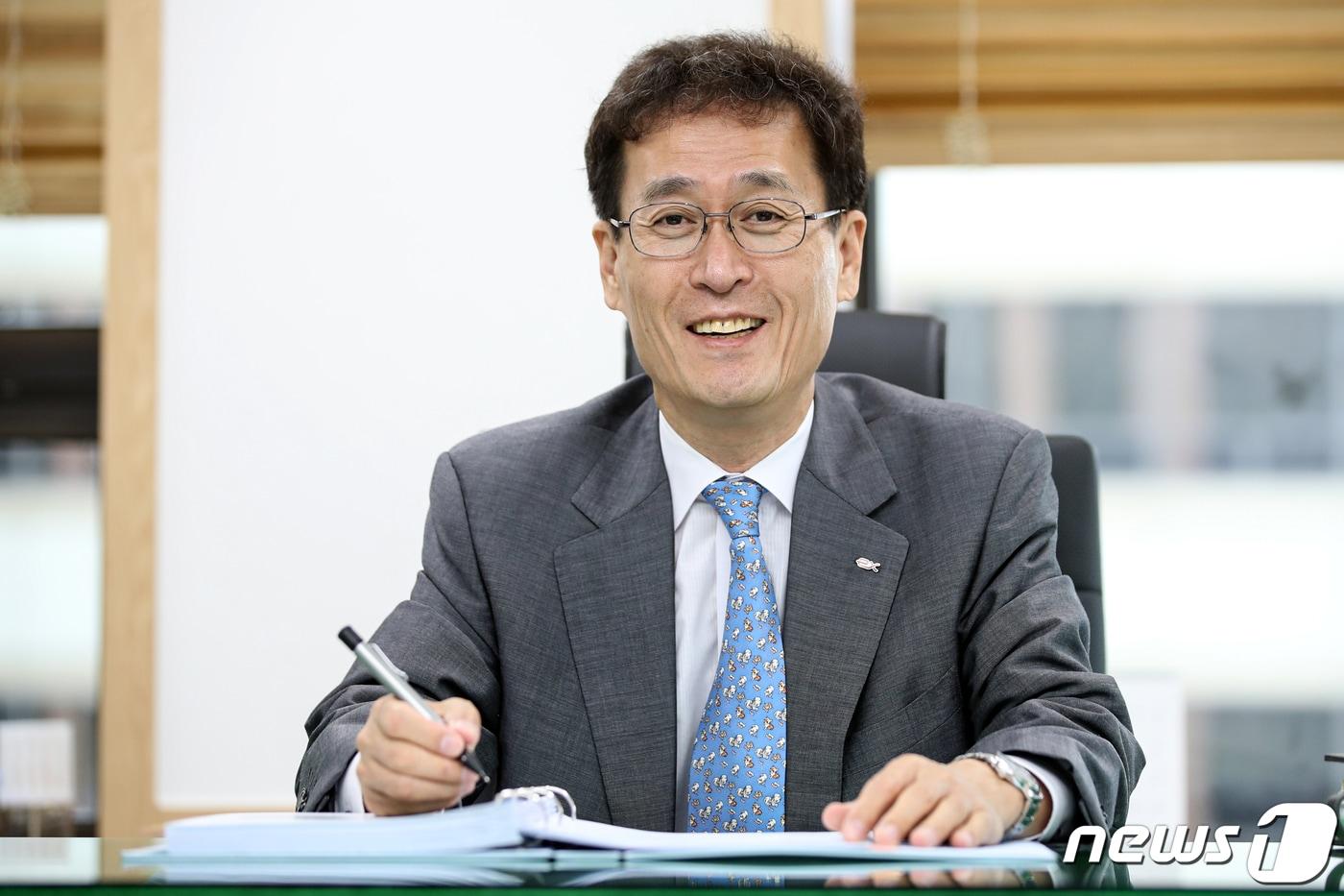 본문 이미지 - 함진규 한국도로공사 사장이 18일 서울 영등포구 대오빌딩에서 뉴스1과 인터뷰하고 있다. 2023.8.18/뉴스1 ⓒ News1 이승배 기자