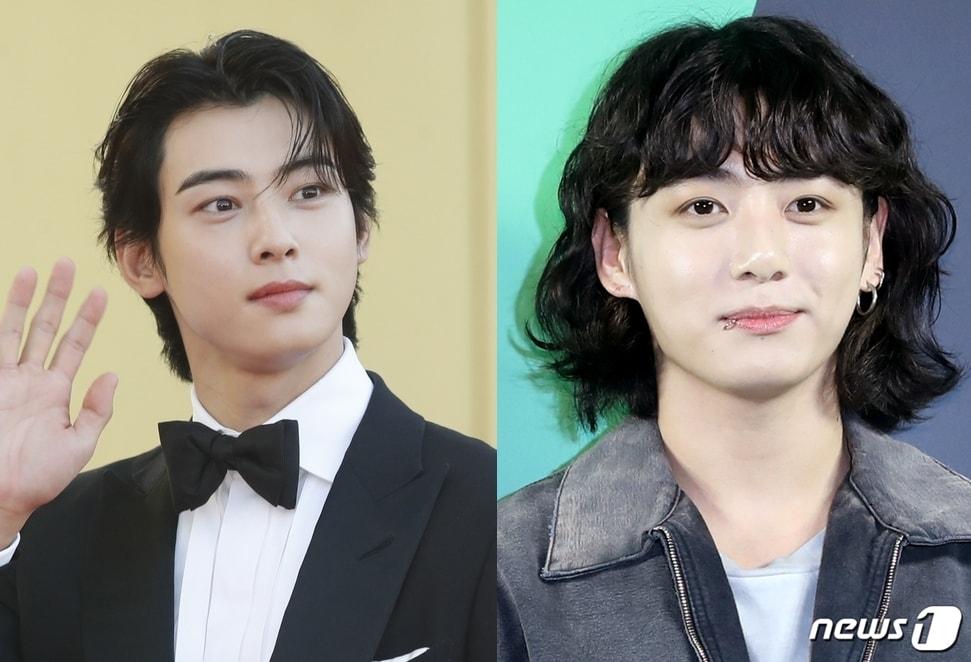 본문 이미지 - 차은우(왼쪽), BTS 정국. ⓒ News1