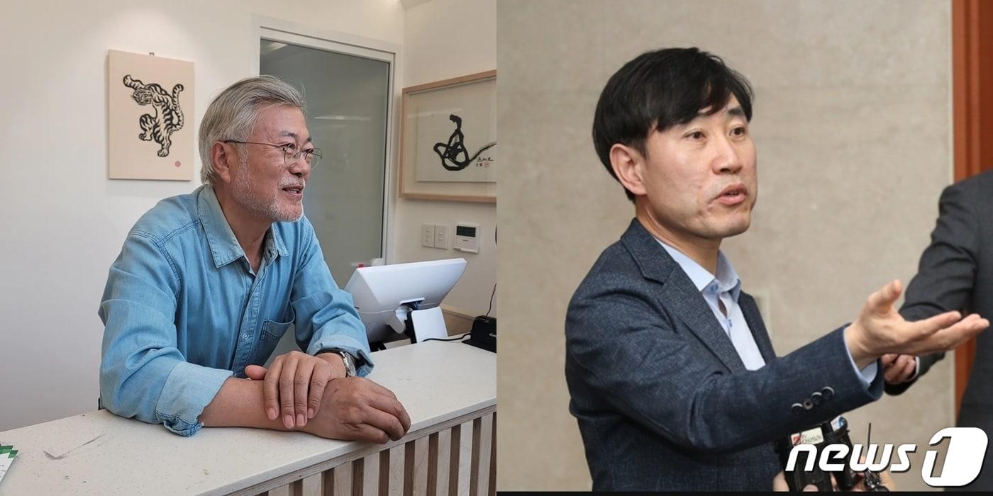 본문 이미지 - 문재인 전 대통령과 하태경 국민의힘 의원. (문재인 SNS 갈무리) ⓒ 뉴스1 