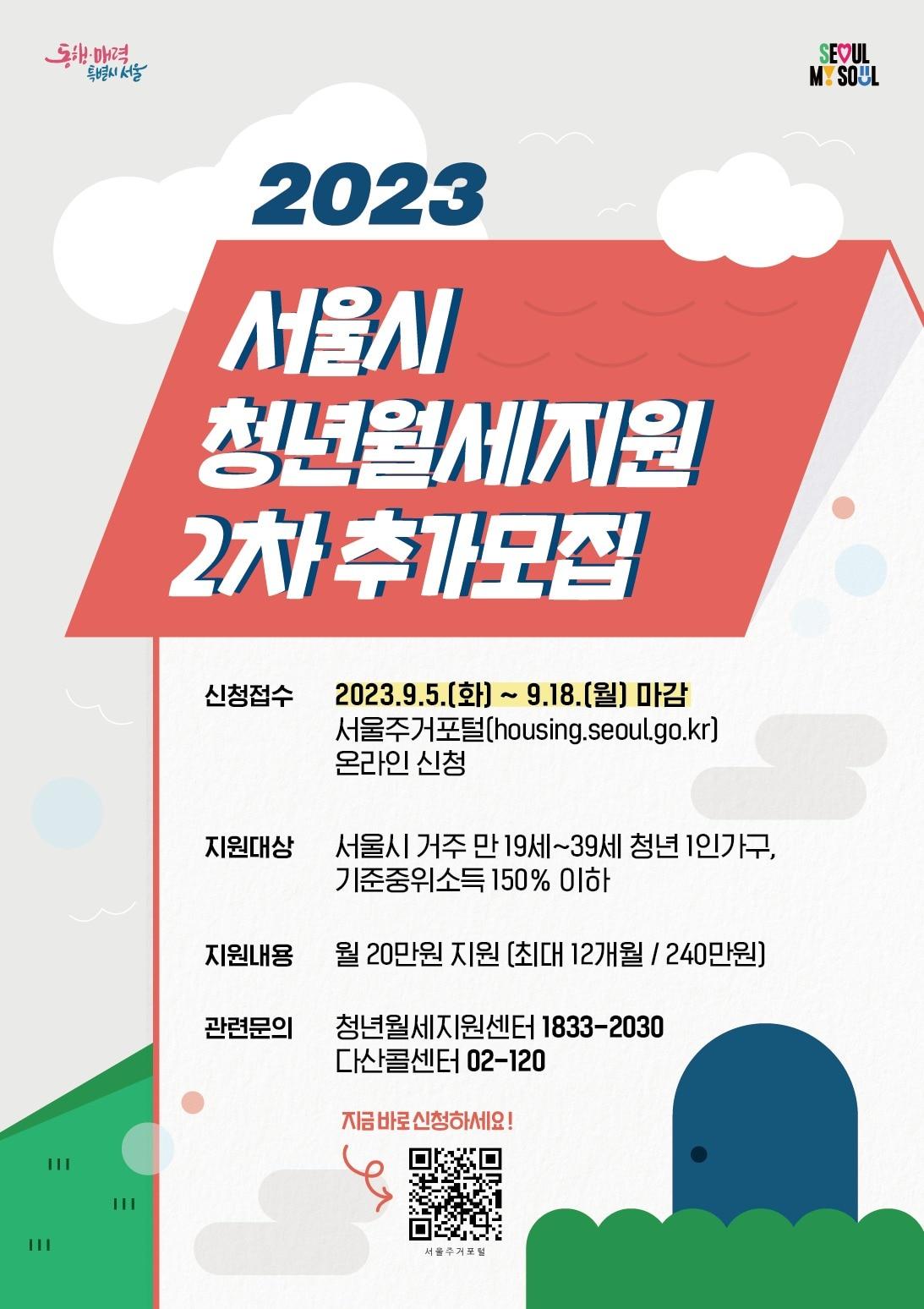 본문 이미지 - 청년월세지원 포스터(서울시 제공)