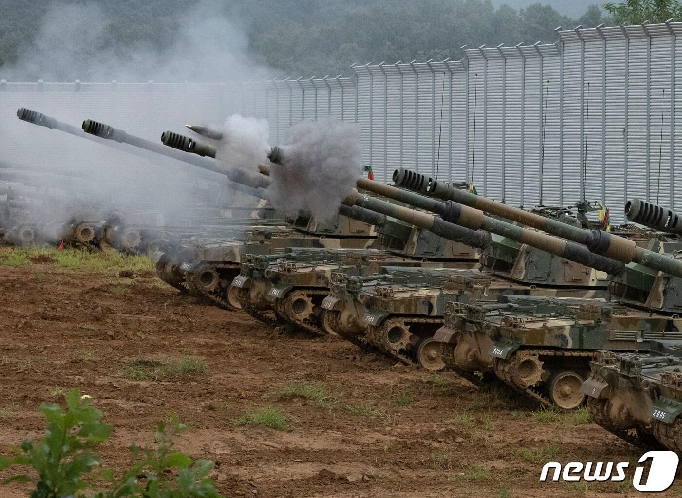 본문 이미지 - 육군 K-9 자주. 2023.8.28/뉴스1 ⓒ News1 신웅수 기자