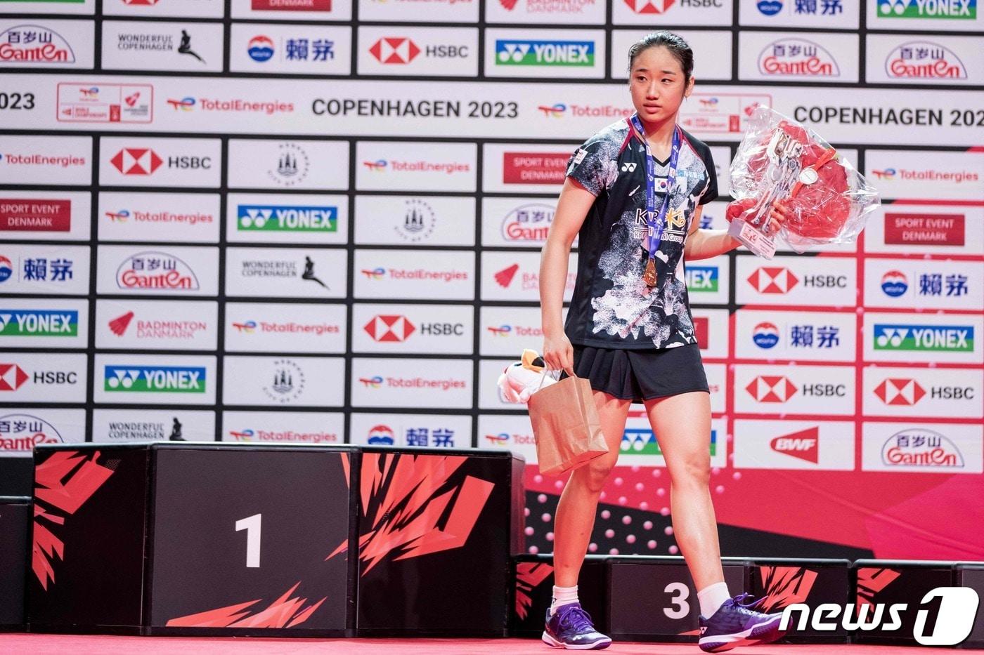 2023 세계선수권 여자단식 챔피언 안세영. ⓒ AFP=뉴스1