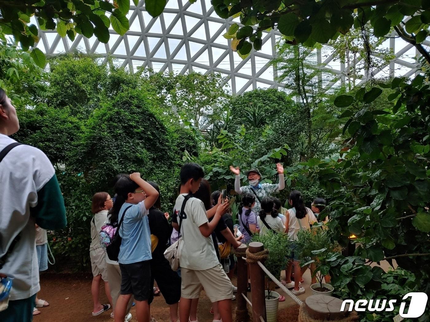 본문 이미지 - 거제식물원 정글돔 내부.(거제시 제공)