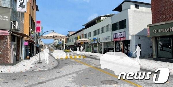 본문 이미지 - 옥천군이 대학타운형 도시재생뉴딜사업의 하나로 조성한 '창의길' 조감도. (옥천군 제공) /뉴스1 