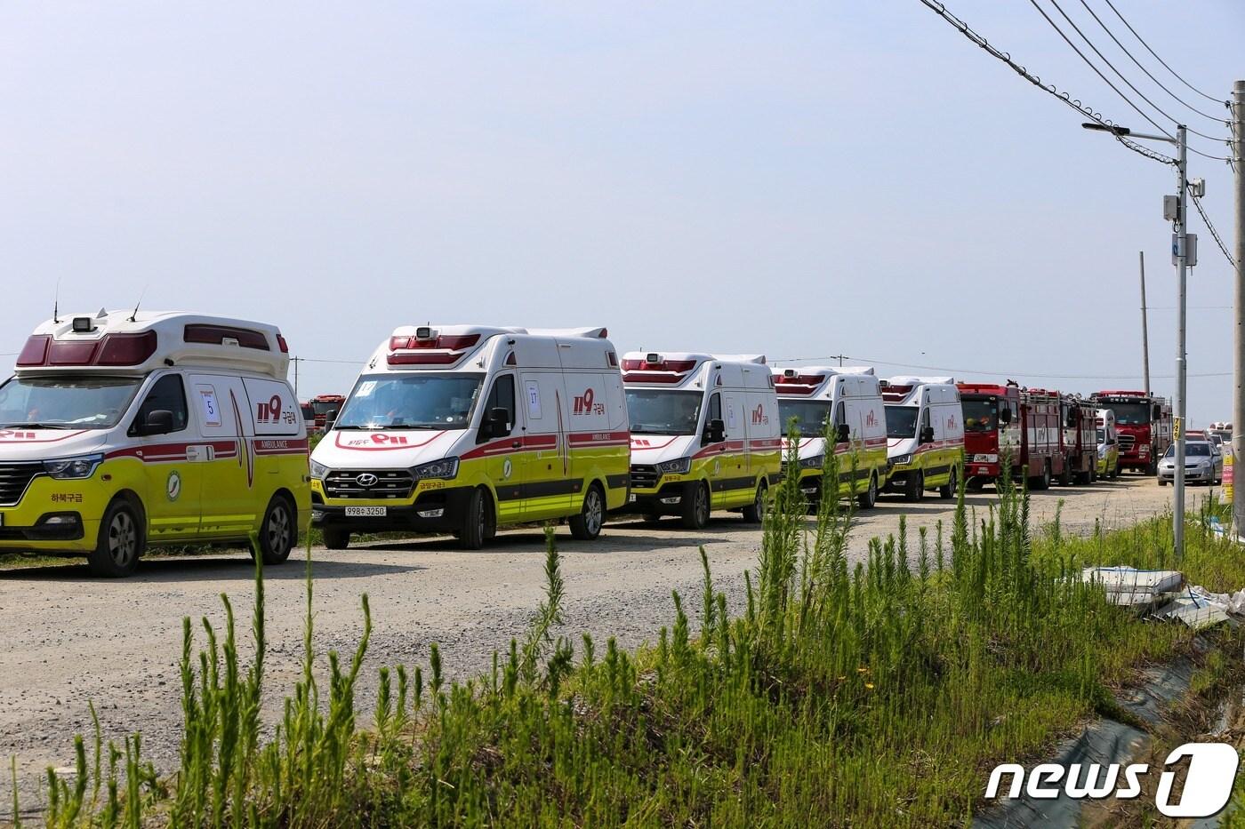본문 이미지 - 전북소방이 새만금 세계스카우트 잼버리 영지 내에 운영 중인 구급차 운행을 늘린다고 3일 밝혔다.(전북소방본부 제공)2023.8.2/뉴스1