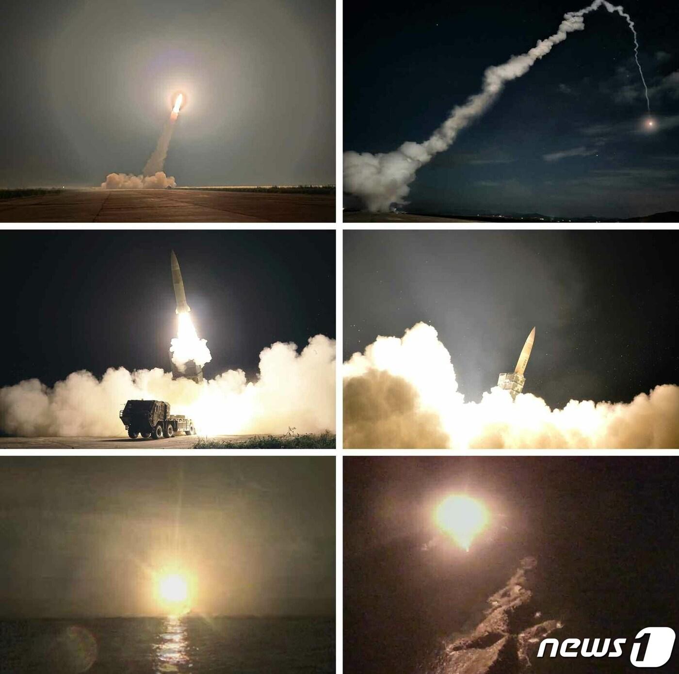 본문 이미지 - (평양 노동신문=뉴스1) = 북한 단거리탄도미사일(SRBM) 발사. [국내에서만 사용가능. 재배포 금지. DB 금지. For Use Only in the Republic of Korea. Redistribution Prohibited] rodongphoto@news1.kr