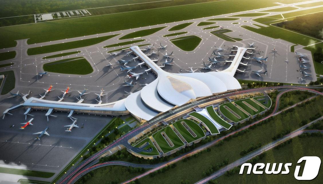 본문 이미지 - 베트남 롱탄국제공항 여객터미널 조감도(희림 제공).