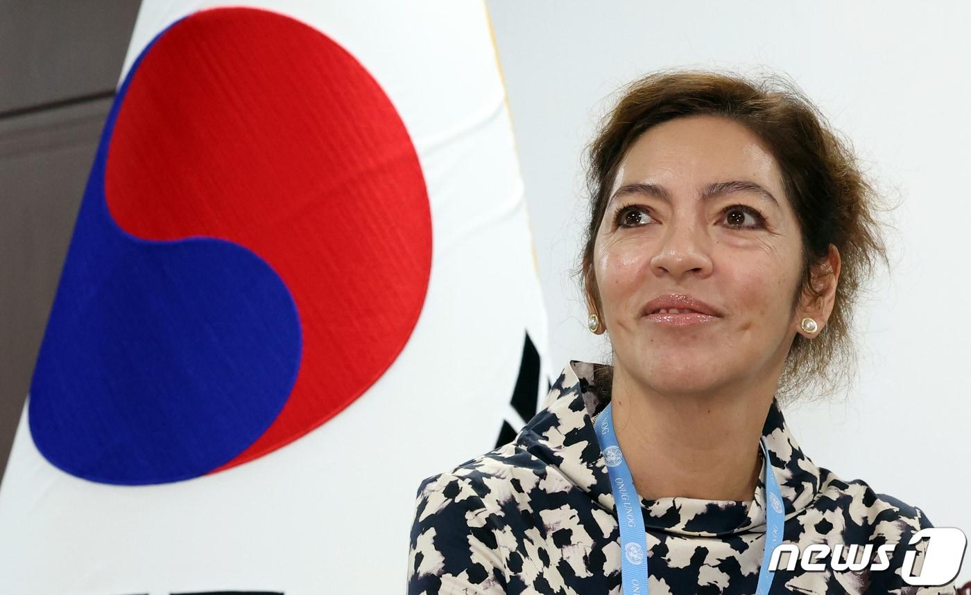 본문 이미지 - 엘리자베스 살몬 UN 북한인권특별보고관. 2023.9.11/뉴스1 ⓒ News1 김명섭 기자