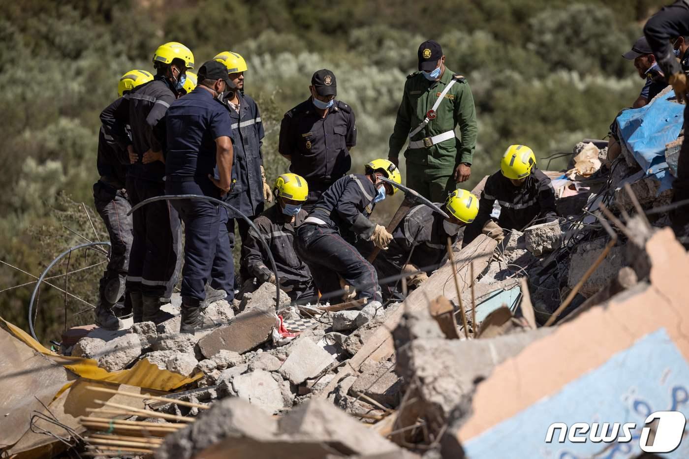 본문 이미지 - 모로코 지진 피해 현장. 2023.09.11/ ⓒ AFP=뉴스1 ⓒ News1 홍유진 기자