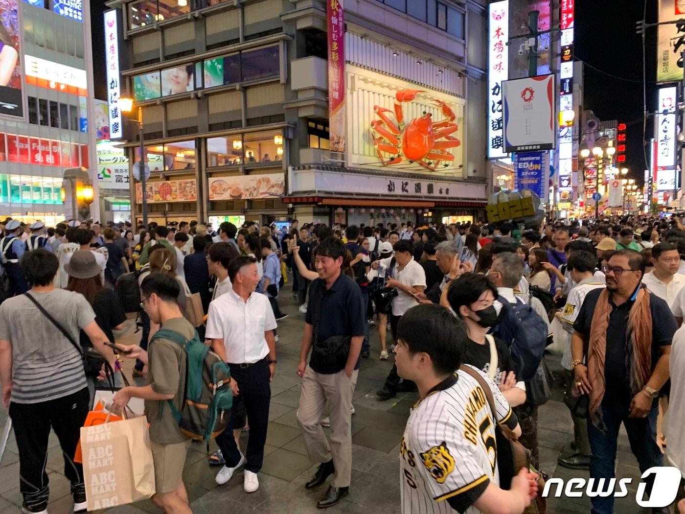 본문 이미지 - 일본 오사카 도톤보리강 일대. 2023.9.14/뉴스1 ⓒ News1 박정호 기자