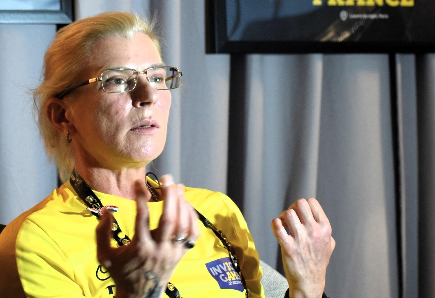 독일 뒤셀도르프에서 열린 '인빅터스 게임 2023'에 출전한 우크라이나의 '타이라'(본명 율리야 파예우스카) 선수. (국가보훈부 공동취재단)