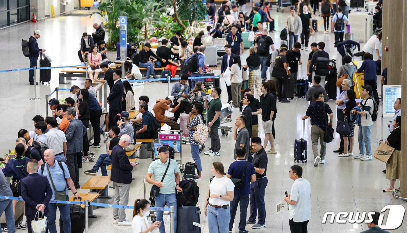 사진은 지난 19일 인천국제공항 제1여객터미널 입국장의 모습. 2023.9.19/뉴스1 ⓒ News1 김도우 기자