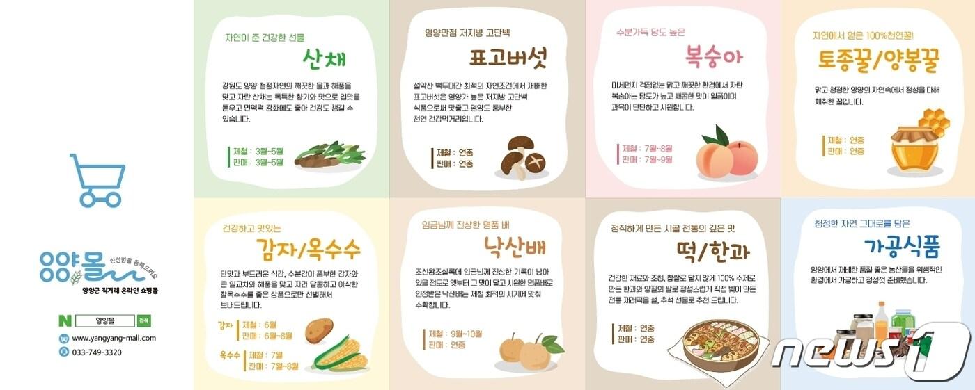 본문 이미지 - 양양군 농가직거래 쇼핑몰 양양몰.(양양군 제공) 2023.9.20/뉴스1