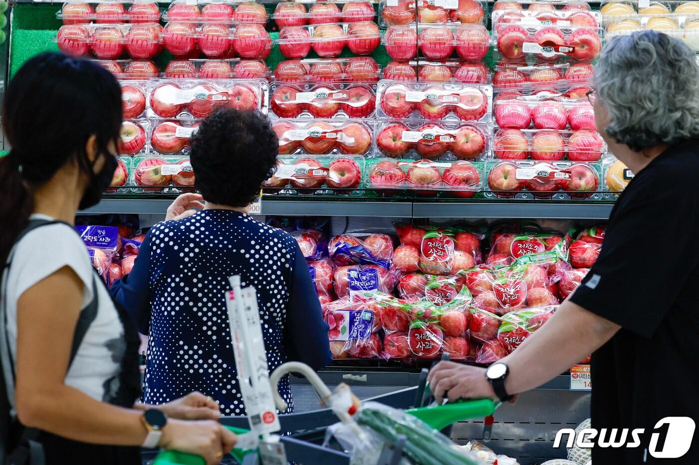 20일 경기 고양시내 한 마트에서 시민들이 장을 보고 있다. 2023.9.20/뉴스1 ⓒ News1 안은나 기자