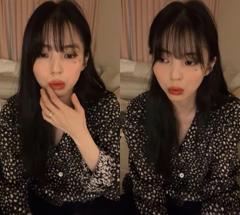 본문 이미지 - 배우 한소희 라이브 방송 영상 갈무리