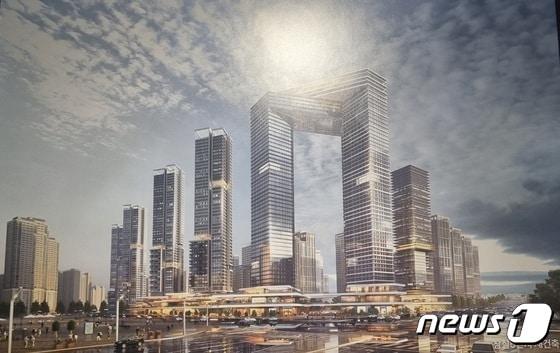 본문 이미지 - 서울시 2040 도시계획에 맞춘 잠실주공5단지 신통기획 자문방식 최고 70층 변경설계안. 2023. 9. 13/ ⓒ News1 최서윤 기자