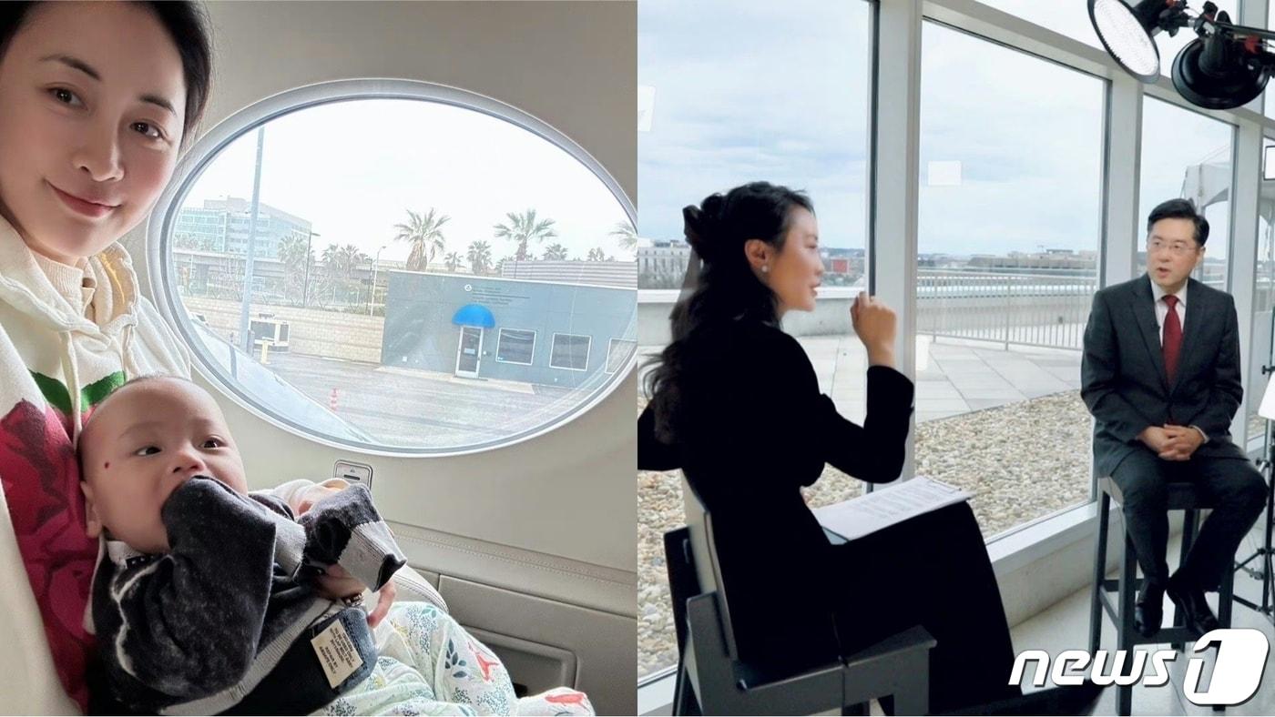 친강 전 중국 외교부장의 내연녀로 알려진 푸샤오톈 SNS 계정 갈무리.