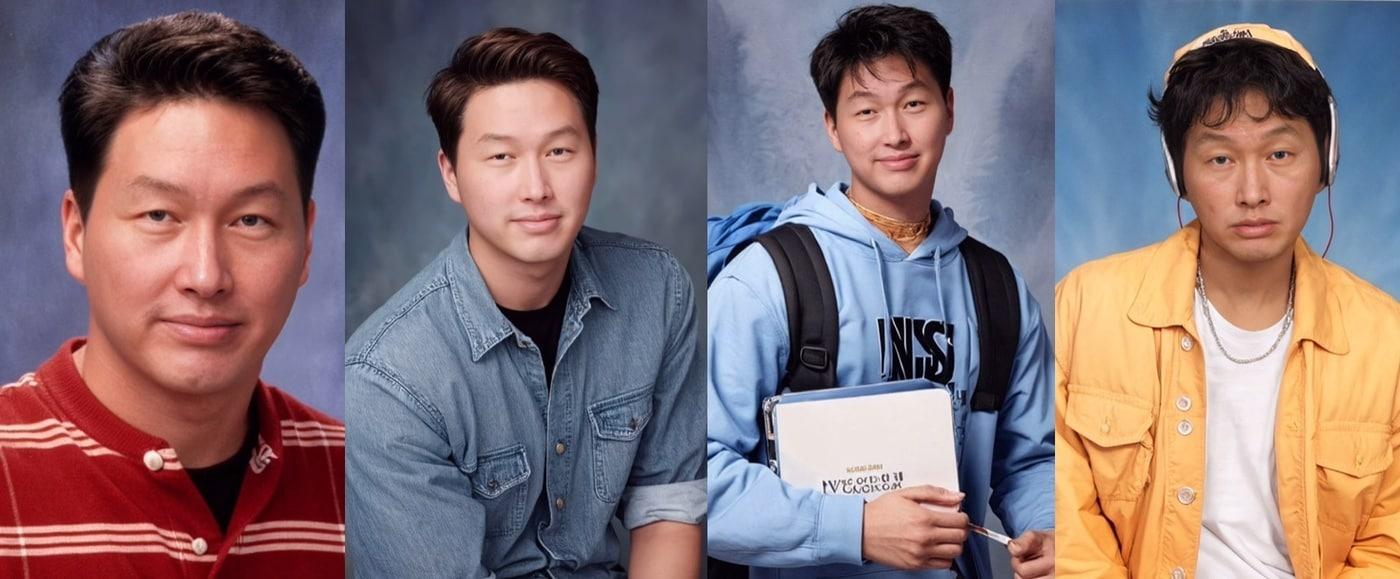 본문 이미지 - 최태원 SK 회장이 1990년대 미국 고등학교 졸업앨범을 콘셉트로 한 AI 기반 사진변환 앱을 통해 만든 사진을 공개했다. (인스타그램 갈무리)
