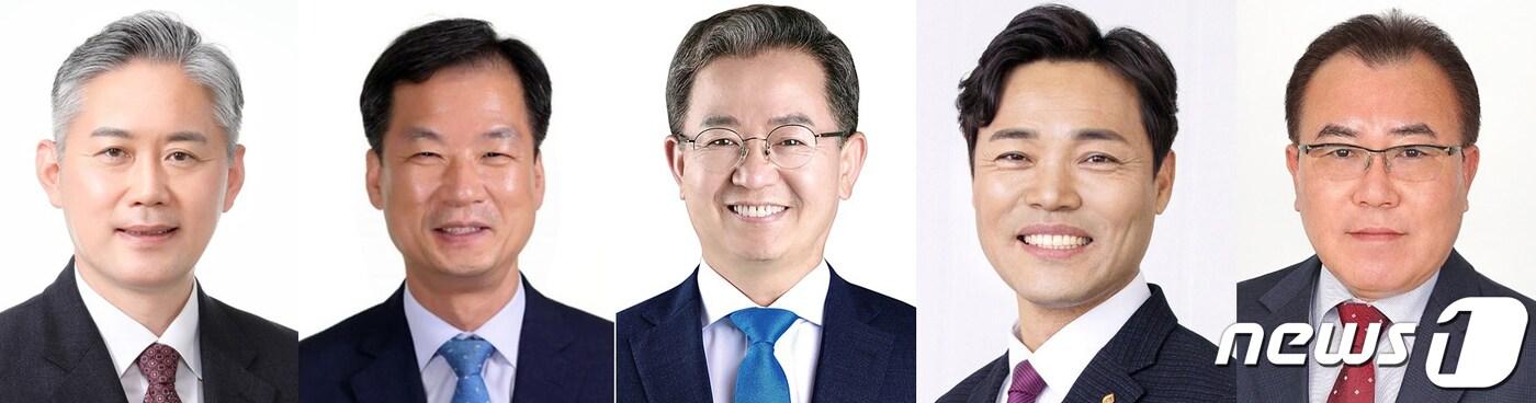 본문 이미지 - 22대 국회의원 선거 광주 광산갑 출마예정자. 국민의힘 김정현, 민주당 박균택, 이용빈, 진보당 정희성, 정의당 황경순.(가나다순)/뉴스1 ⓒ News1 박준배 기자