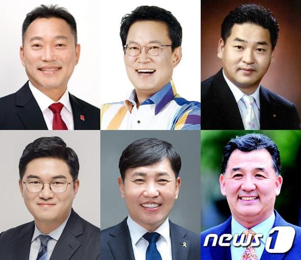 본문 이미지 - 22대 국회의원 선거 광주 북구갑 출마예정자. 위 왼쪽부터 진보당 김주업, 민주당 문상필, 국민의힘 이동국, 아래 왼쪽부터 민주당 정준호, 조오섭, 진선기.(가나다 순)/뉴스1 ⓒ News1 박준배 기자