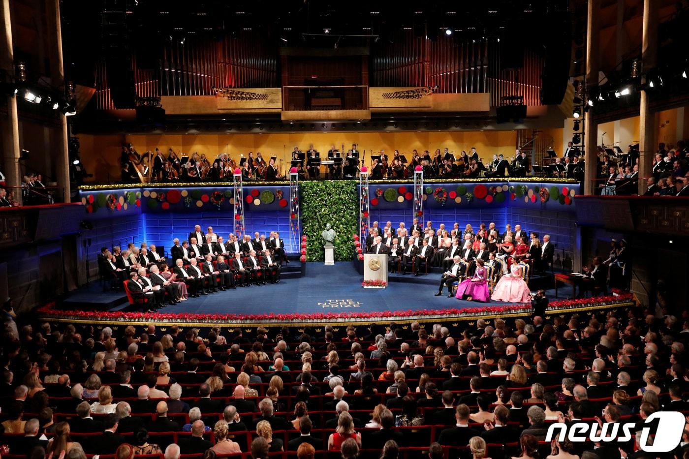 지난해 12월10일(현지시간) 스웨덴 스톡홀름에서 노벨상 시상식이 열리고 있다. 22.12.10 ⓒ 로이터=뉴스1 ⓒ News1 김예슬 기자