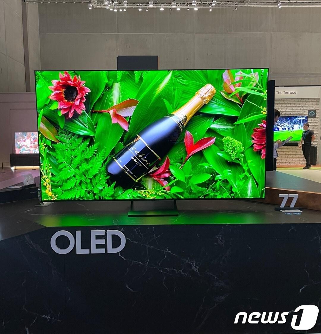 본문 이미지 - 삼성전자 IFA 전시장에 전시된 77형 삼성전자 OLED TV(S95C). 2023.9.3/뉴스1 ⓒ News1 강태우 기자 