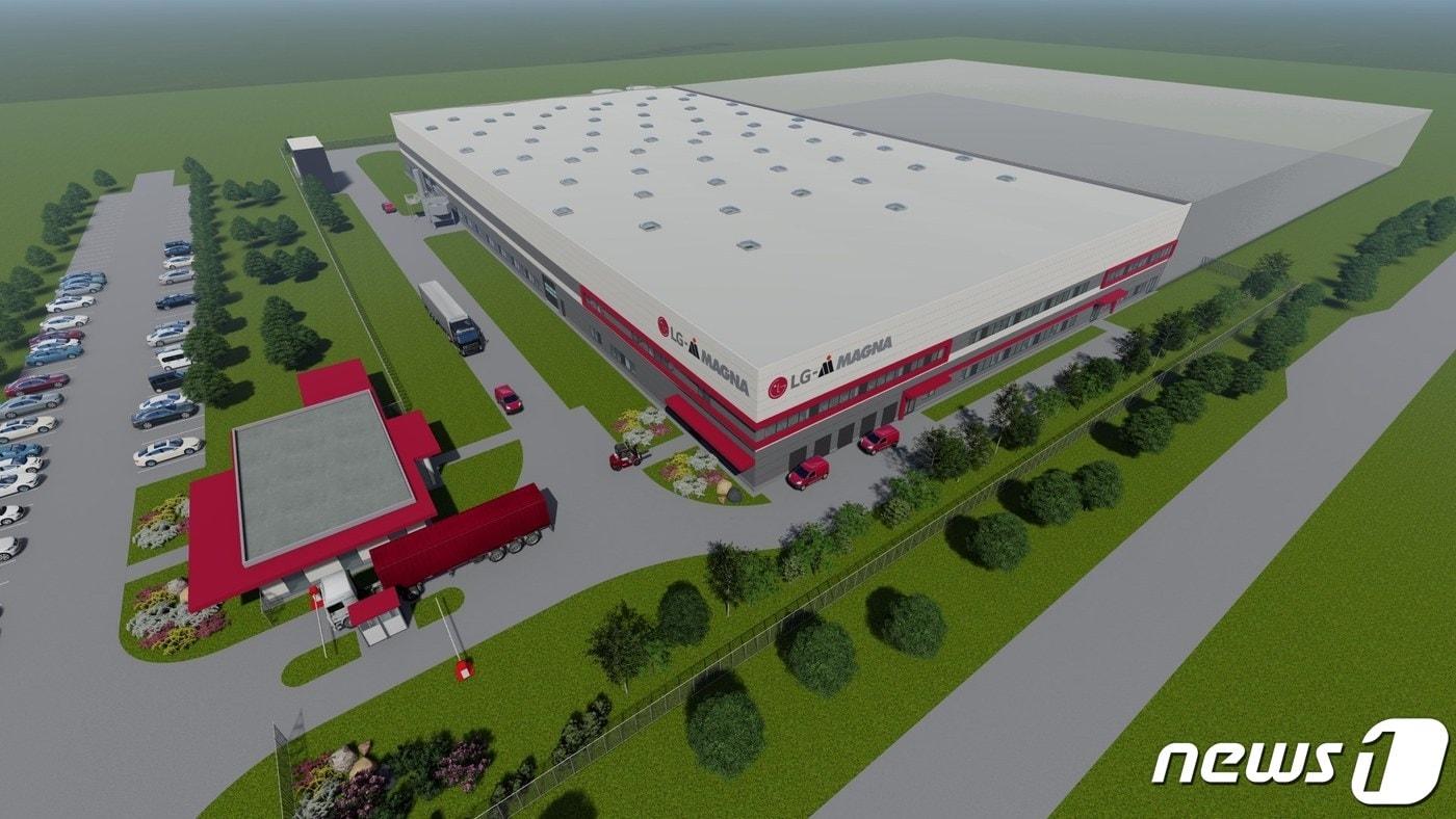 본문 이미지 -  LG마그나 이파워트레인이 구축하는 헝가리 북동부 미슈콜츠시의 전기차 부품 생산공장 이미지.LG전자 제공)